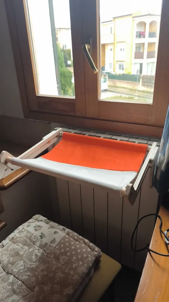 Wooden sill perch in use, photo sent in by Fanny O.